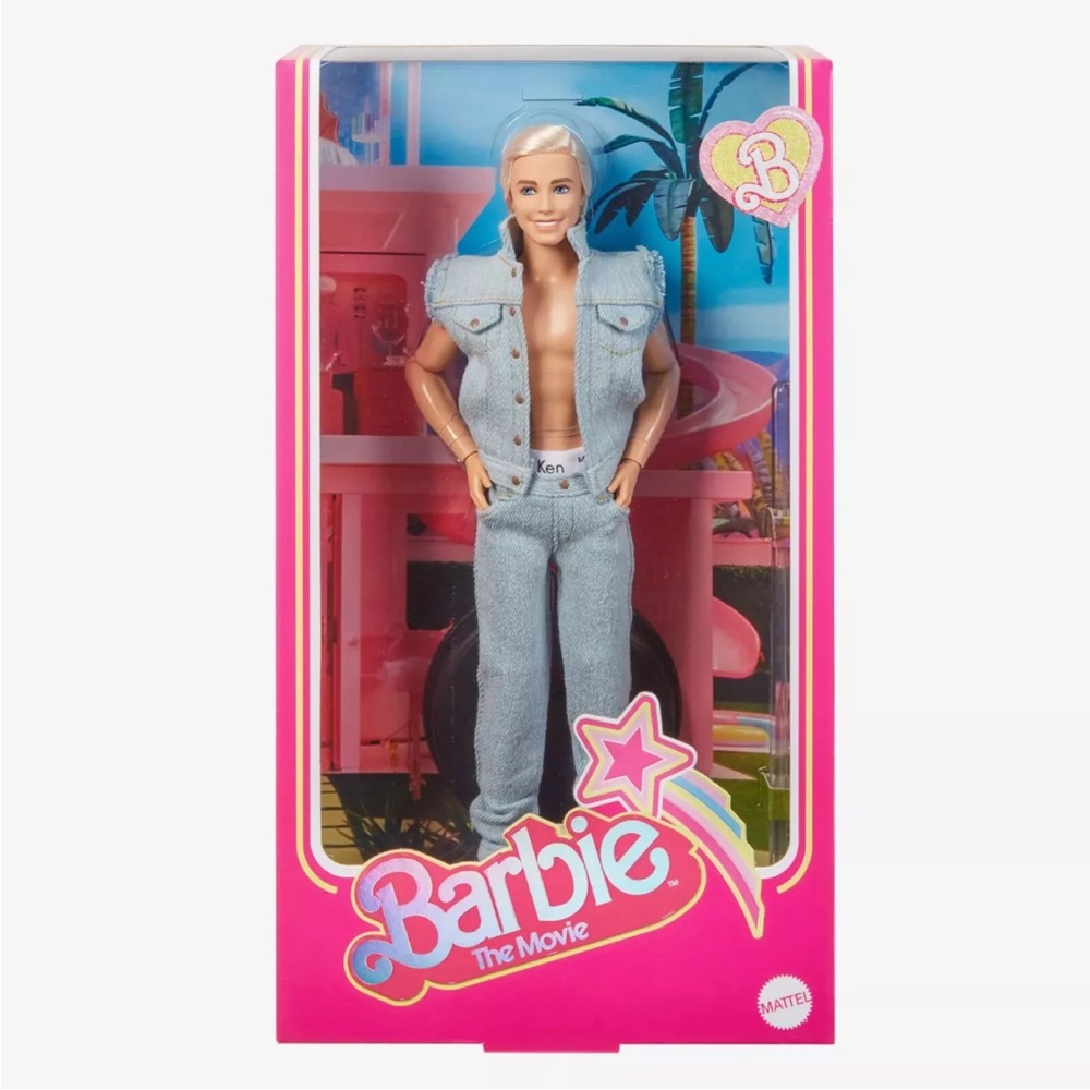 Barbie The Movie Ken Doll Wearing Denim Jeans Matching Set HRF27